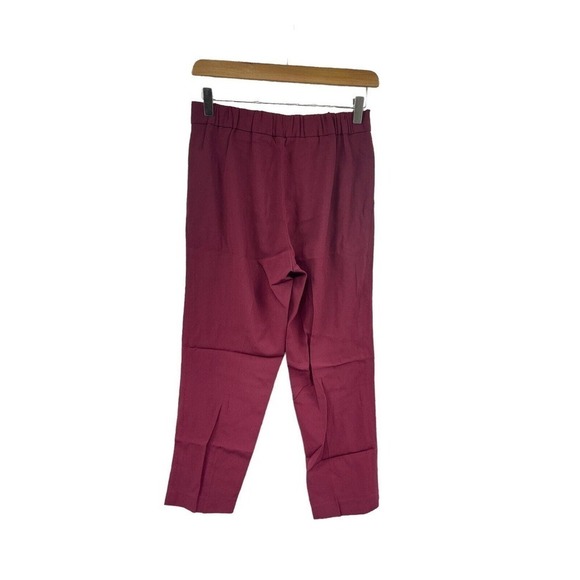 Babaton Pants Womens Size 2 Burgundy Pull On Straight Elastic Waist Trousers - Picture 2 of 7
